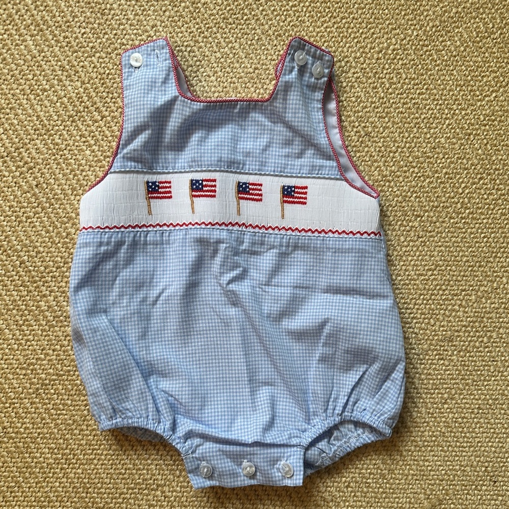 American Flag Smocked Bubble